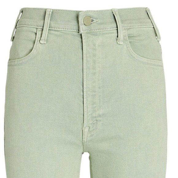 MOTHER Women's The Hustler Ankle Fray Jeans ( Green-Lt ) NWT - Picture 6 of 7